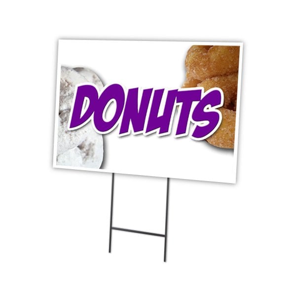 Donuts1 Yard Sign & Stake outdoor plastic coroplast window, C-1824-DS-Donuts1